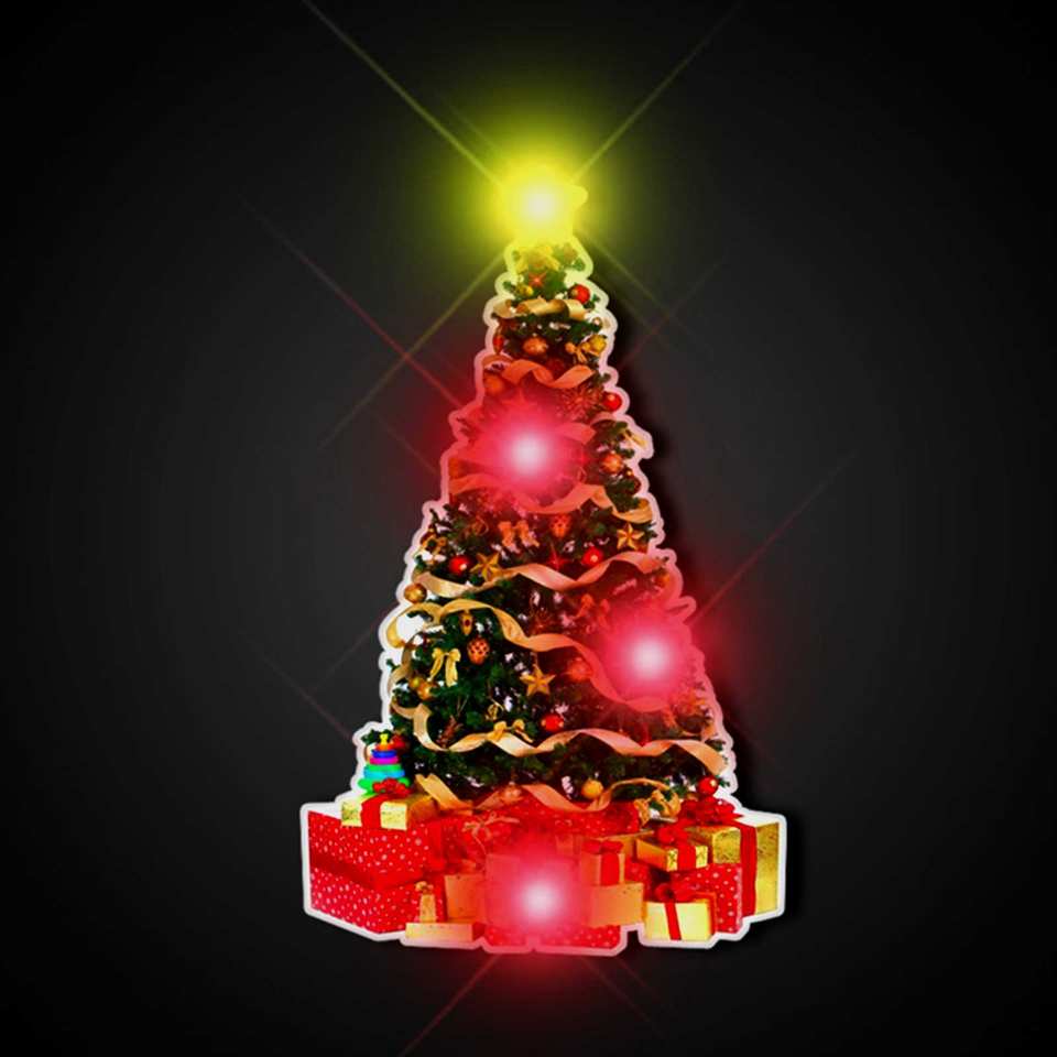 2022 new christmas light up flashing pin christmas bags for gift